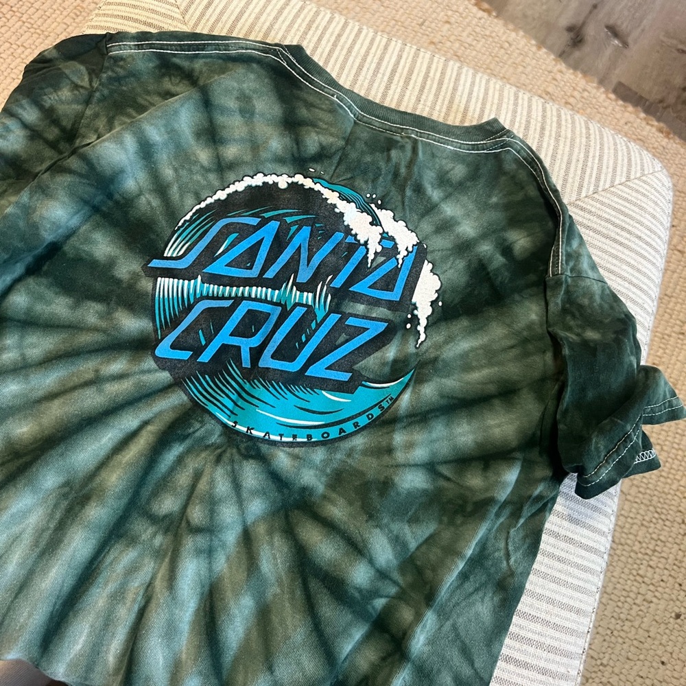 Santa Cruz Skateboards Green Tie-Dye Kids Shirt